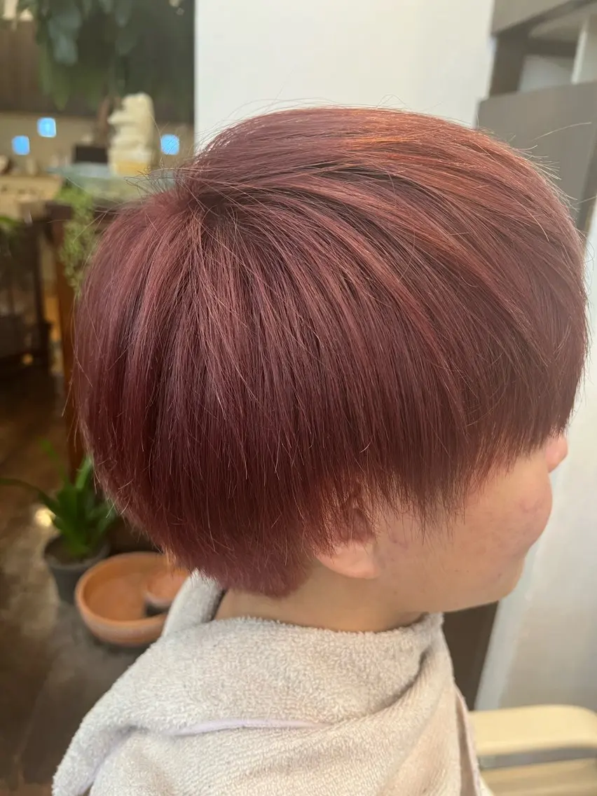 ショート カラー メンズ レッドカラー カット ヘアカラー Asia kanaのヘアスタイル