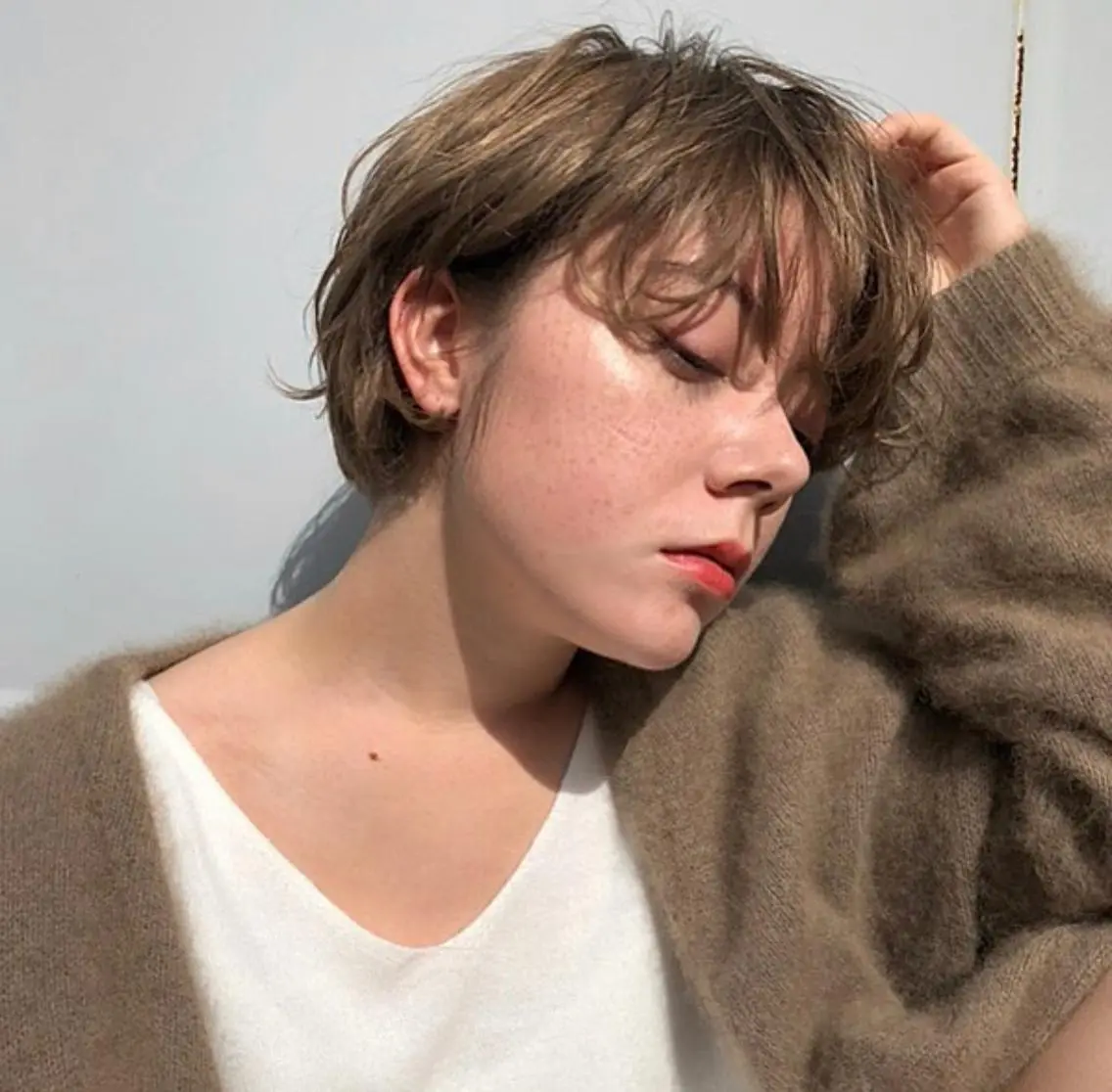 ショート カラー ボブ♡柔らかいカラー 實松栞理のヘアスタイル
