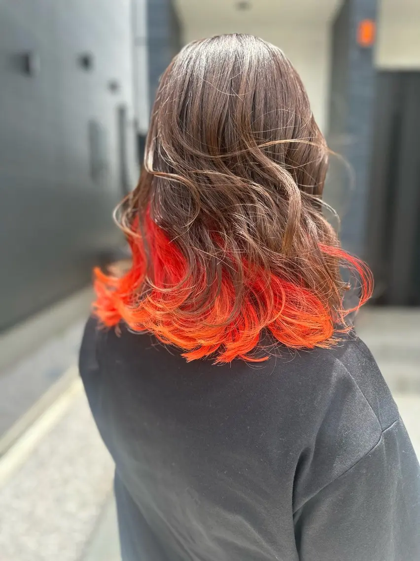 セミロング カラー カット ヘアカラー トリートメント K Harukaのヘアスタイル