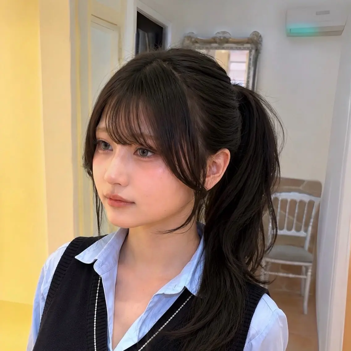ロング 顔周りカット カット ヘアカラー トリートメント 前髪顔周り/艶カラ ーYudaiのヘアスタイル