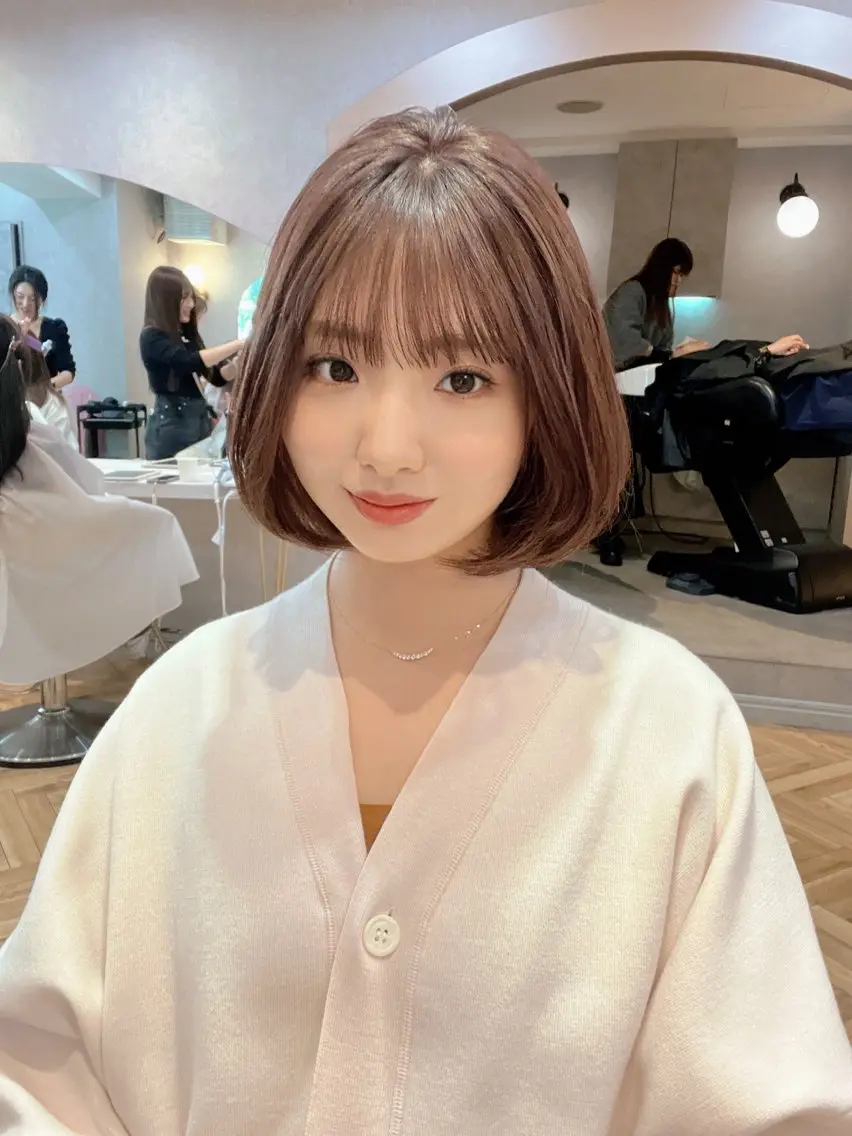 ショート カラー パーマ ヘアアレンジ 顔周りカット 韓国風ヘア ショートヘア 小顔カット ニュアンスパーマ 平川 友理/韓国ヘア💘のヘアスタイル