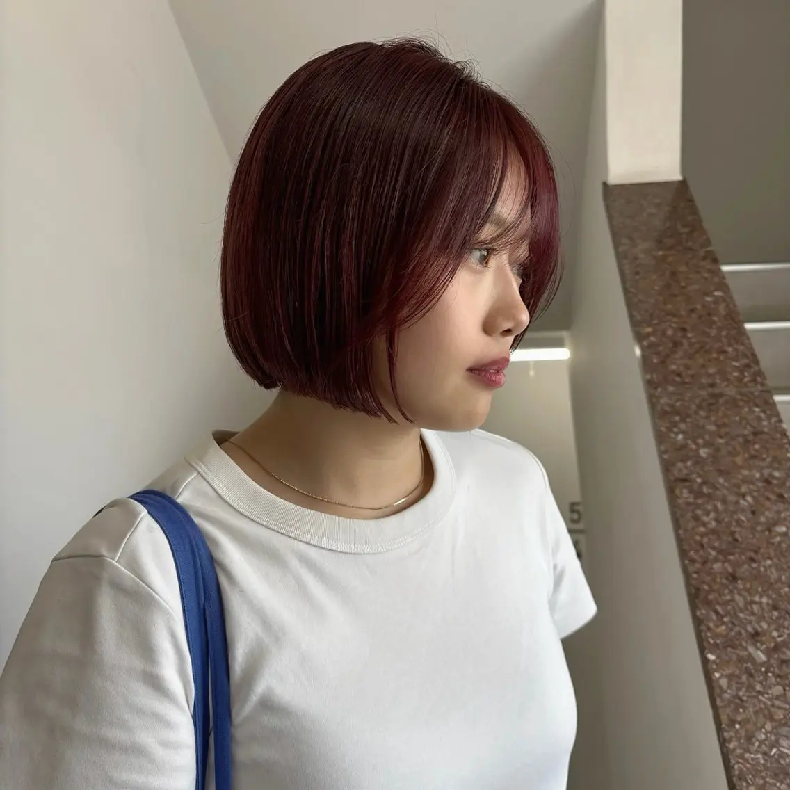 ショート カラー ボルドーカラー ボブ ヘアカラー トリートメント 札幌パーマ/ レイヤー/後藤海音のヘアスタイル