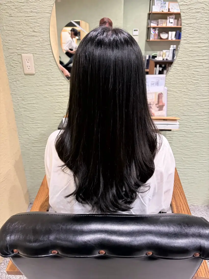ロング カラー オリーブカラー トリートメント 水野 希美のヘアスタイル