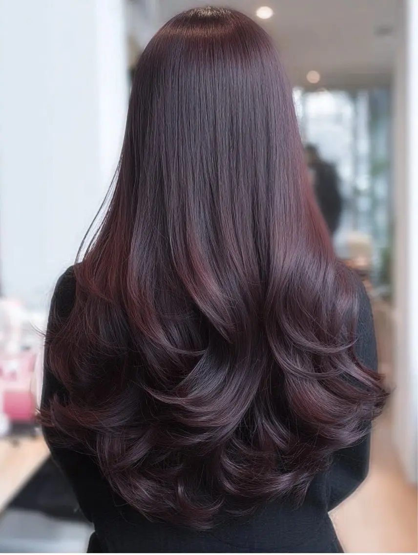 ロング カラー ヘアカラー 🍒モテ暖色カラー × うる艶✧ ゆなのヘアスタイル