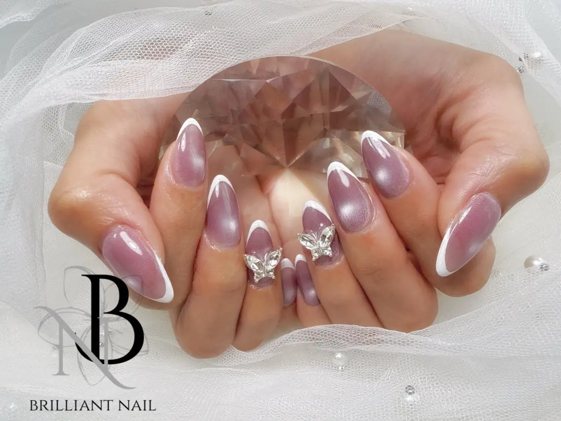 ミディアム ハンドネイル ハンドケア brilliant nail💎あやのネイルデザイン