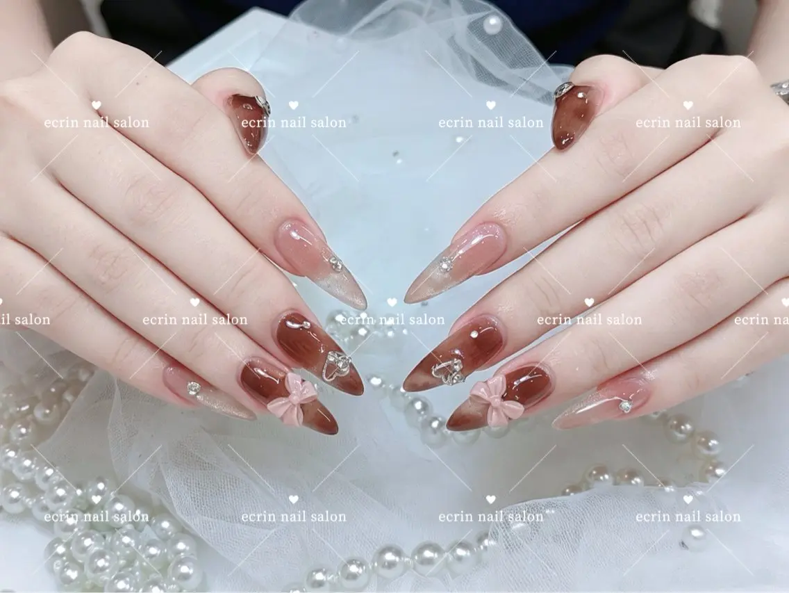 ネイル 韓国ネイル ロングネイル ネイルチップ ワンホンネイル ハンドネイル ハンドケア ecrin nail salon錦糸町のネイルデザイン