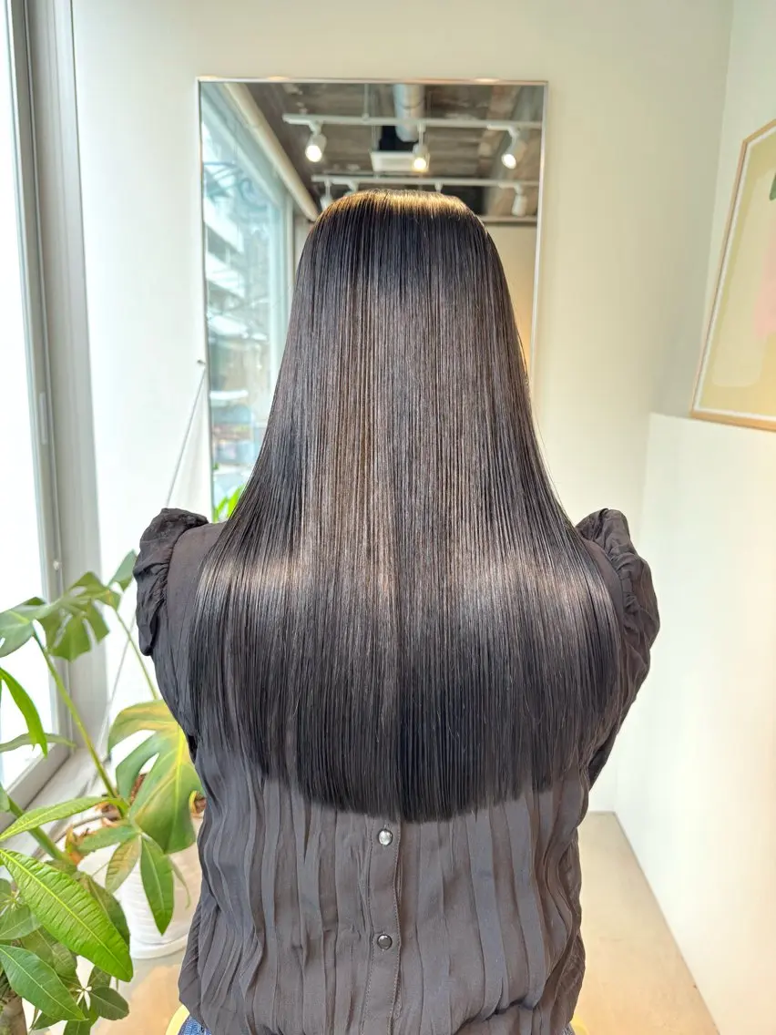 ロング カラー 切りっぱなしボブ ショートボブ アッシュ ベージュカラー グレージュ 髪質改善マスター 長尾勇弥/梅田中津のヘアスタイル