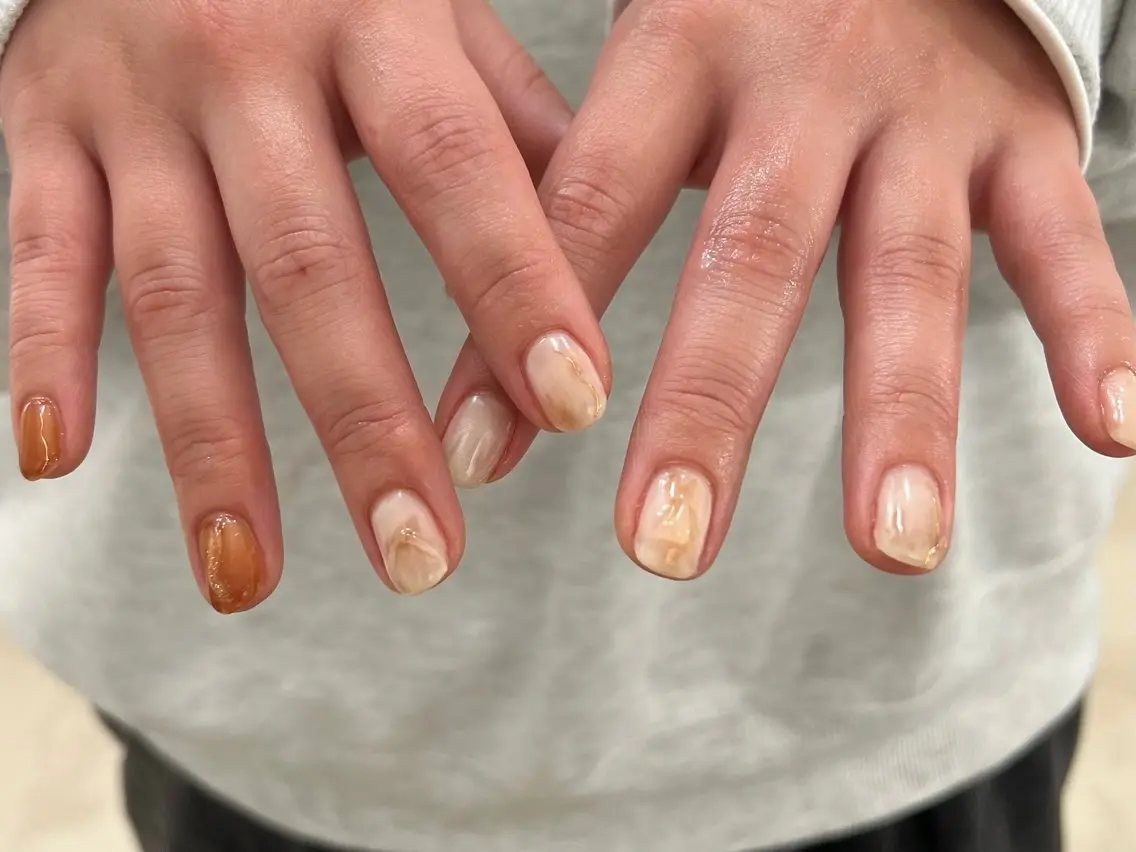 ネイル アートネイル 持ち込み ニュアンスネイル シンプルネイル White deer 𓍲sugimotoのネイルデザイン