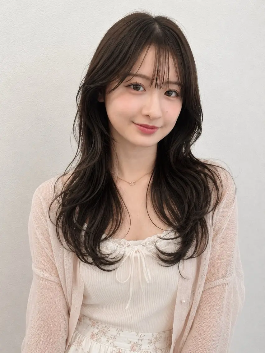 ロング くびれヘア ハッシュカット レイヤーカット カット トリートメント 藤間 帆乃夏（とうまほのかのヘアスタイル