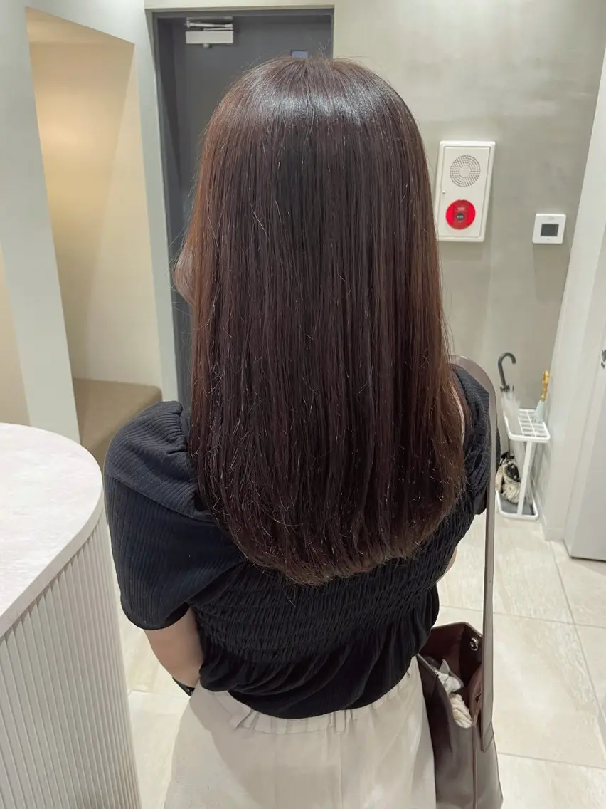 セミロング カラー ブラウンカラー 髪質改善 酸性ストレート カット ヘアカラー 縮毛矯正 女性リピ90%🍨 🩷佐藤みずきのヘアスタイル