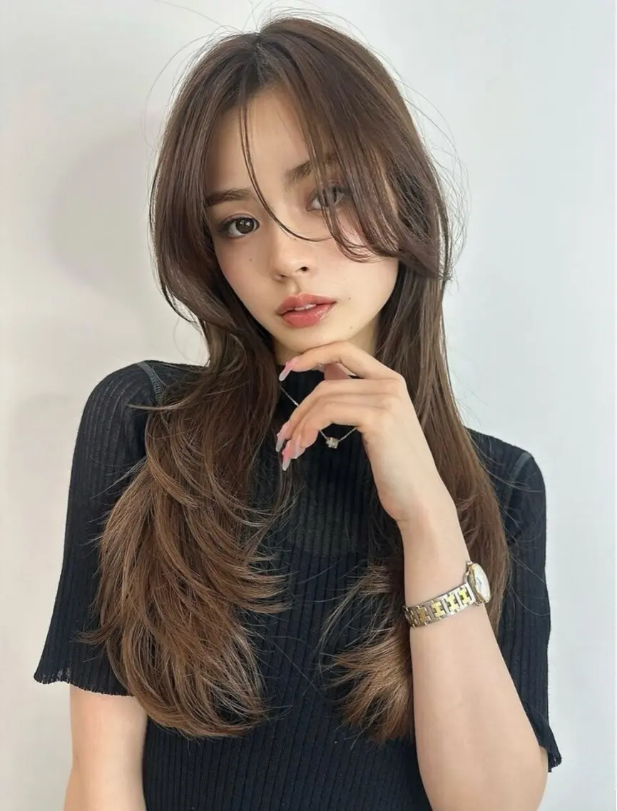 ロング カット ヘアカラー トリートメント 渡辺 鴻江のヘアスタイル