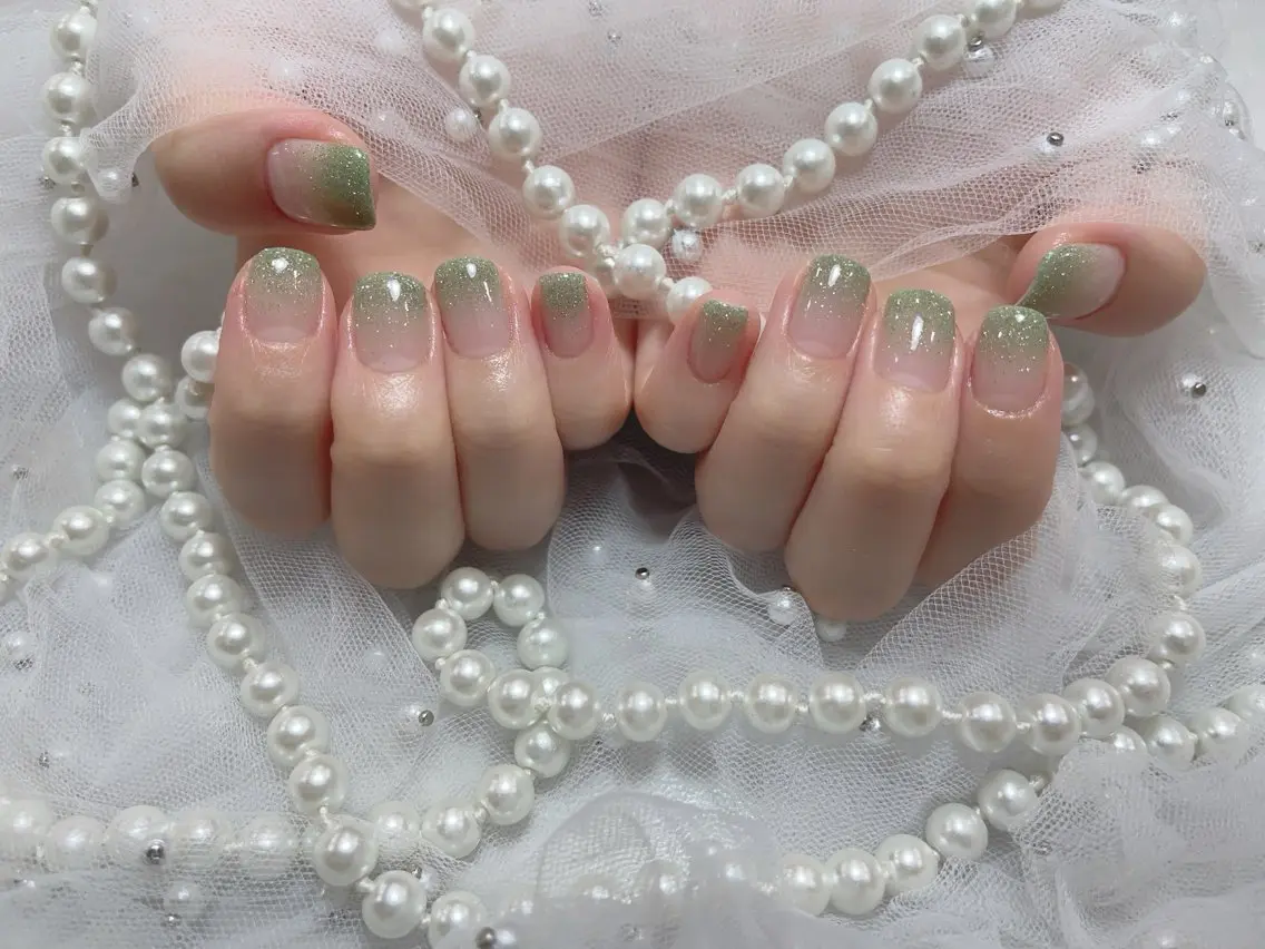 ネイル アートネイル フラッシュネイル フレンチネイル ガラスフレンチ グラデーション M2beauty Renaのネイルデザイン
