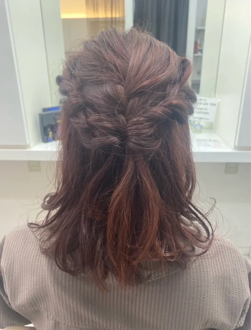 ヘアアレンジ ハーフアップ 結婚式・ブライダル 馬渕 由梨のヘアスタイル