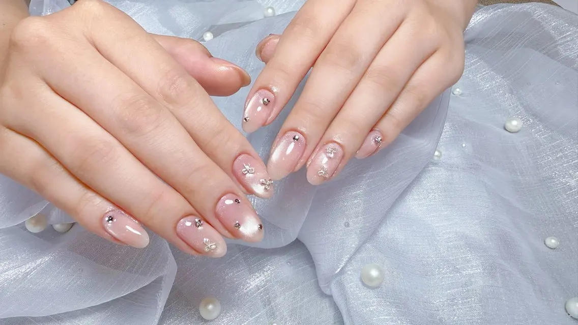 ネイル チークネイル 長さ出し フレンチネイル ジェルネイル 韓国ネイル ハンドネイル Lucky Nail Salon❷のネイルデザイン