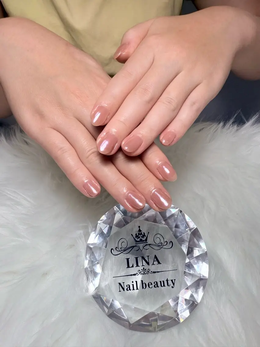 ネイル ジェルネイル 韓国ネイル ミラーネイル ピンク ワンホンネイル Lina  nail beautyのネイルデザイン