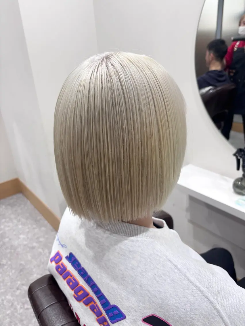 ミディアム カラー ヘアカラー トリートメント ヘッドスパ 【ハイトーン特化】 🦋森山陽向/大宮のヘアスタイル