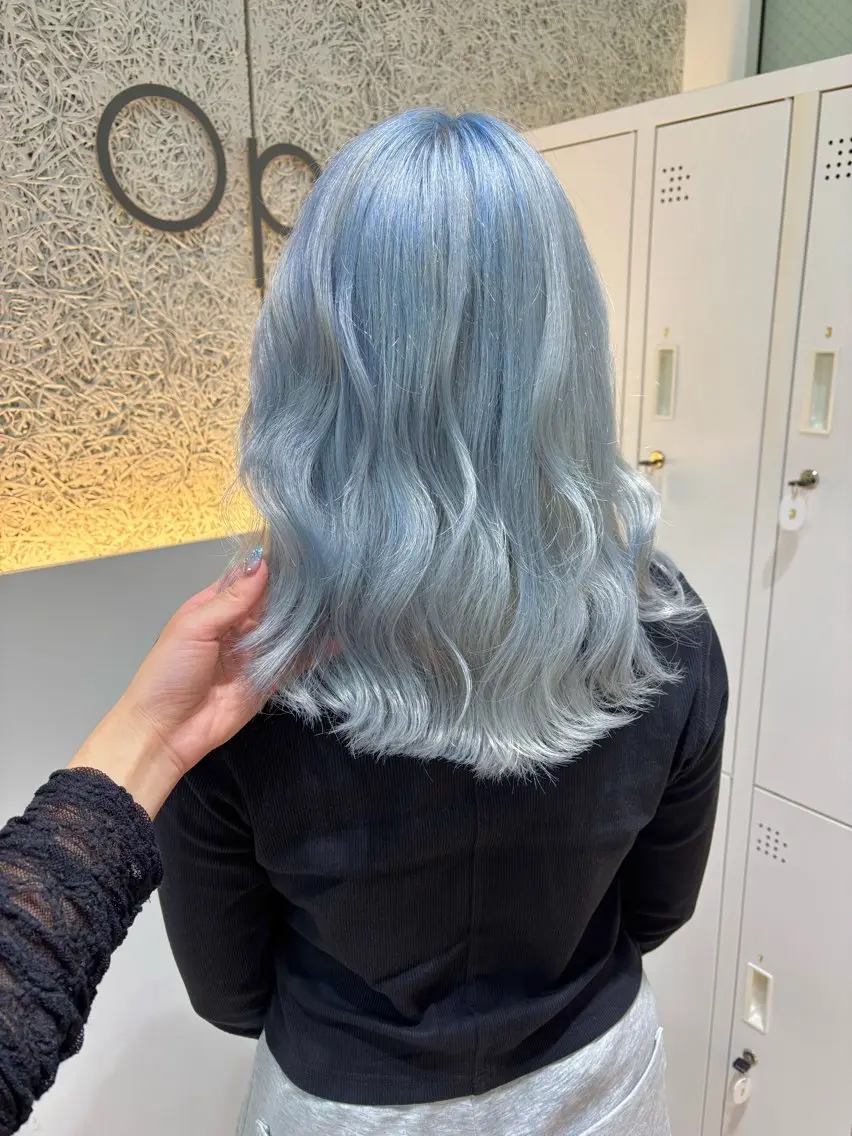 ミディアム 韓国風ヘア ヘアカラー OPS hair大名 🩵yuna🌙のヘアスタイル