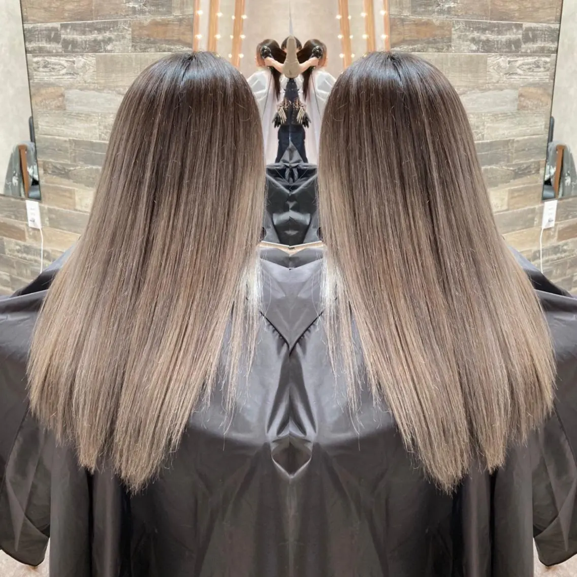 セミロング カラー バレイヤージュ レイヤーカット カット ヘアカラー ショート⭐️ブリーチ ⭐️木村康二⭐️のヘアスタイル