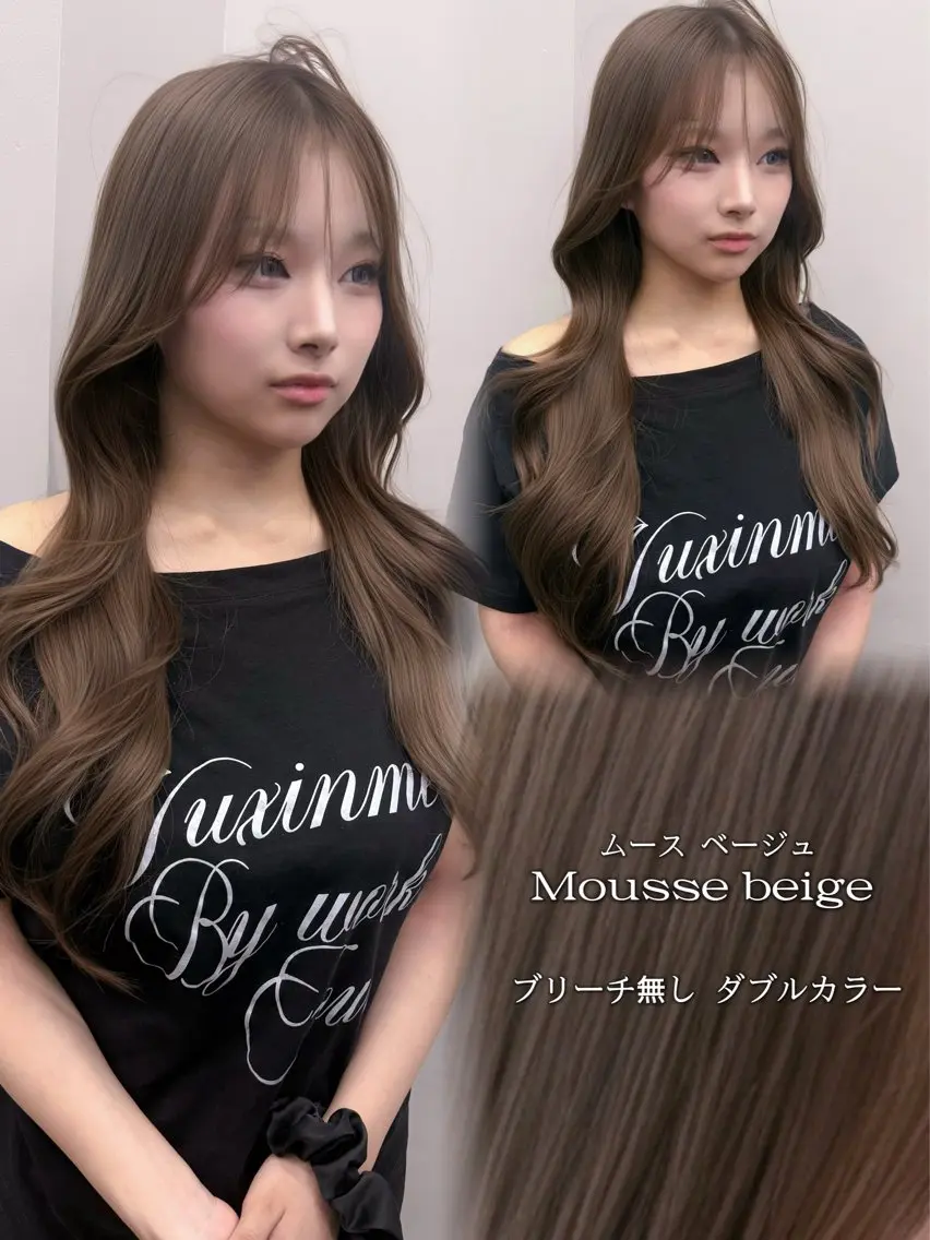ロング カラー ブリーチ ダブルカラー ハイトーンカラー イルミナカラー ブリーチなしカラー カット ヘアカラー トリートメント 表参道/透明感カラー 韓国ヘア長田雄希のヘアスタイル