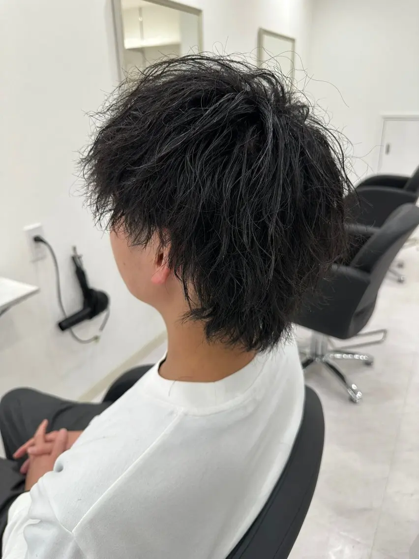 ミディアム ミディアムパーマ カット パーマ トリートメント 👑メンズパーマ👑 中谷 陸のヘアスタイル