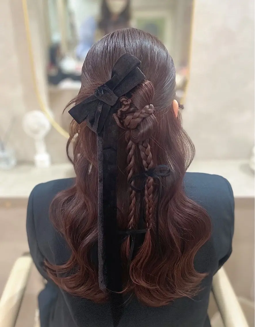 ロング ヘアアレンジ ハーフアップ ヘアセット/まつ毛 /YUKIOUA⛄️の眉毛・アイブロウイメージ