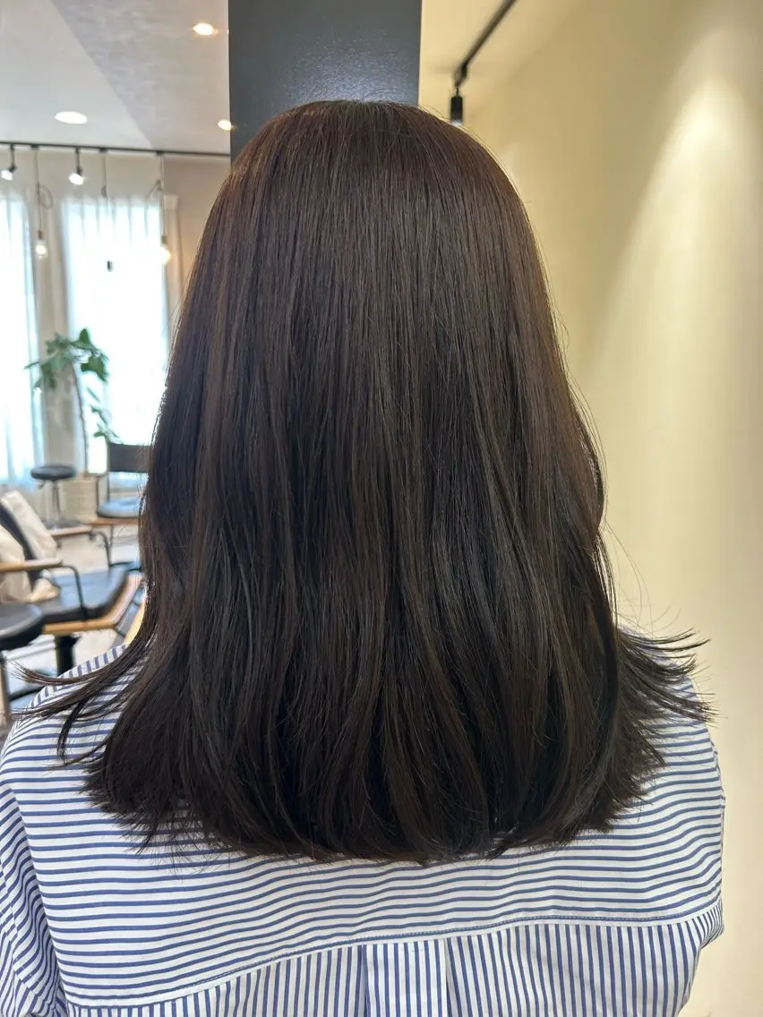 セミロング カラー ブラウンカラー hubhair レイヤー/透明感のヘアスタイル