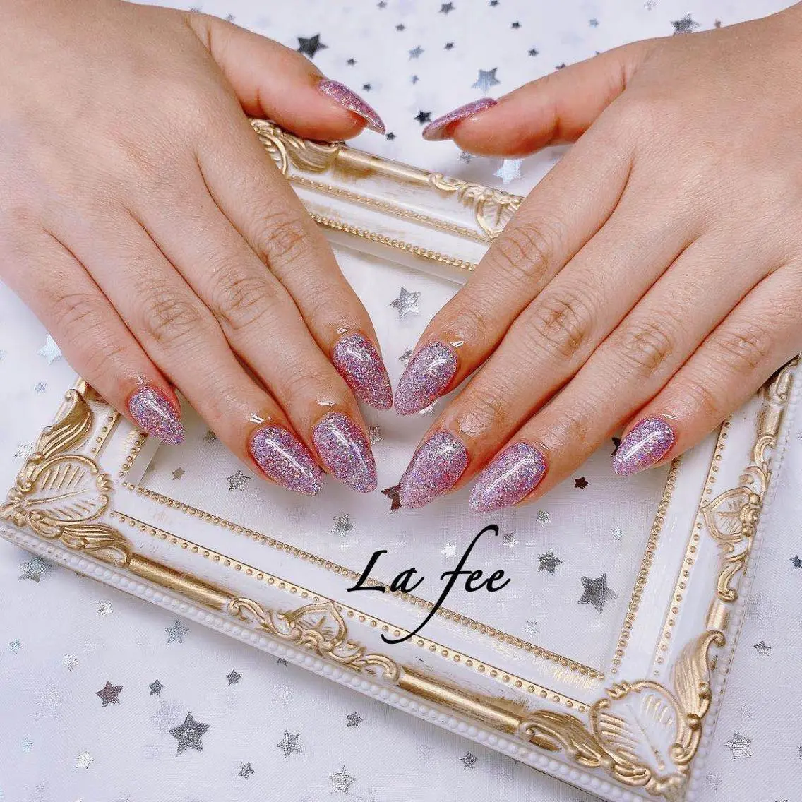 ネイル キラキラネイル ラメ(グリッター) ピンク La feeのネイルデザイン