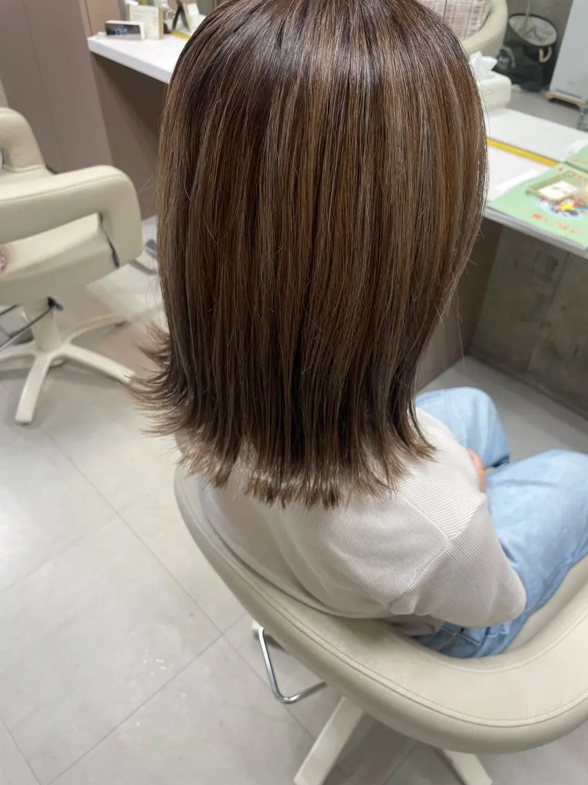 ミディアム カラー カット ヘアカラー 坂本 沙也加のヘアスタイル