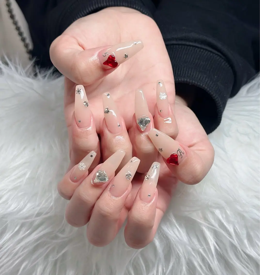 ネイル ハート キラキラネイル リボン ハンドネイル キノコ H.babynailのネイルデザイン