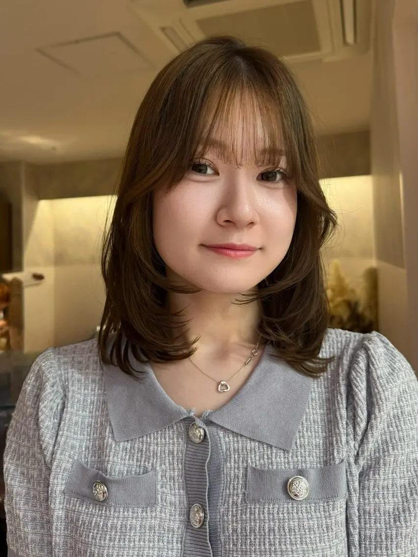 ミディアム カラー カット ヘアカラー Wカラーレイヤー🎀 着付けセットのヘアスタイル