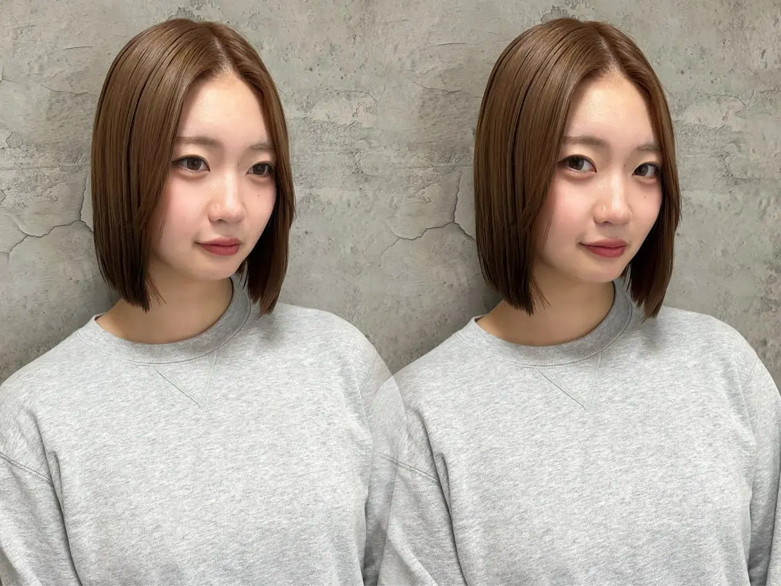 ショート カラー ベージュカラー ブリーチ ミルクティーベージュ ayaka🫧 梅田ダブルカラーのヘアスタイル