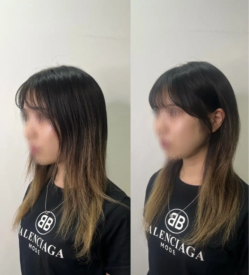 ミディアム 顔周りカット カット ヘアカラー トリートメント りょん🤖 ヘア/アイリストのマツエク・マツパデザイン