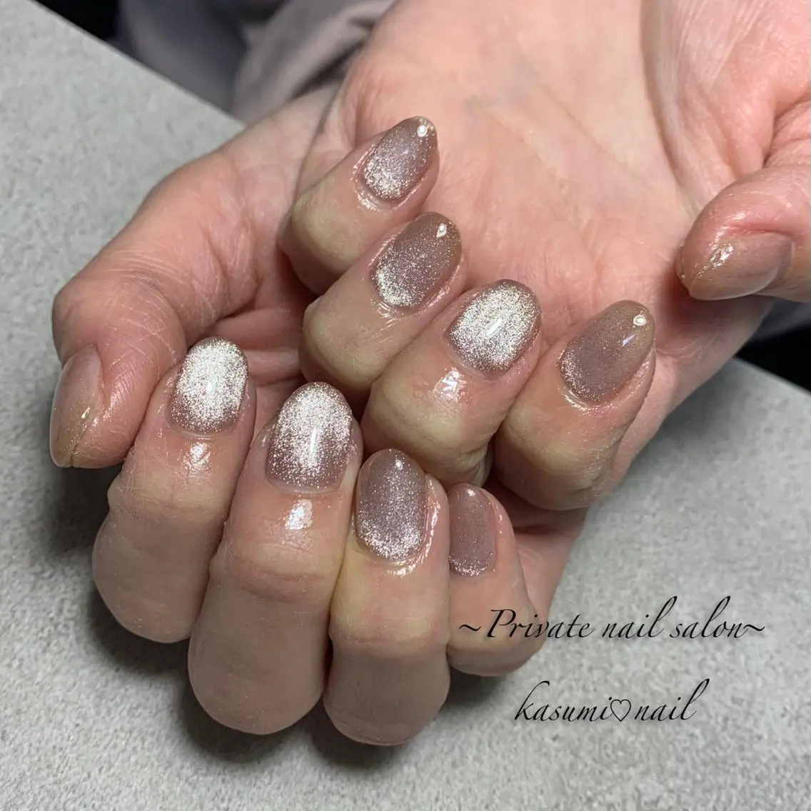 ネイル マグネットネイル ミラーネイル ニュアンスネイル 春ネイル KASUMI♡ Nailのネイルデザイン