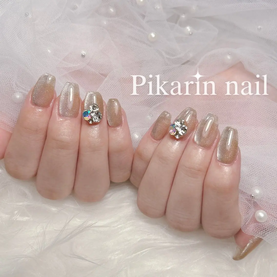 ネイル 長さ出し マグネットネイル Nail Salon Pikarin🌙のネイルデザイン