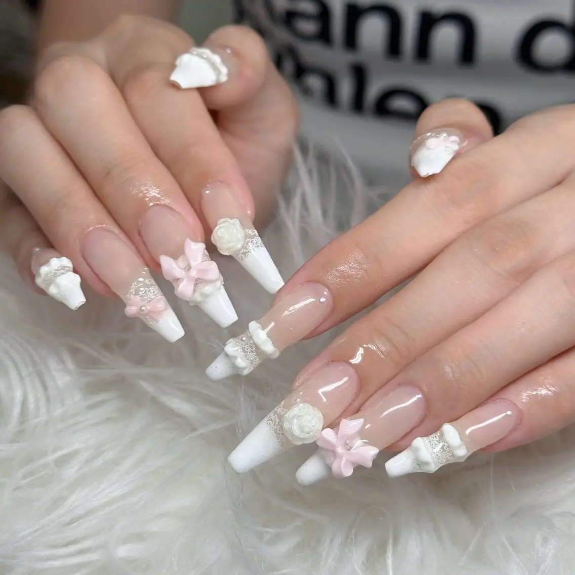 ネイル フットネイル フレンチネイル グラデーション 韓国ネイル ロングネイル ハンドネイル Hani Nail Salonのネイルデザイン