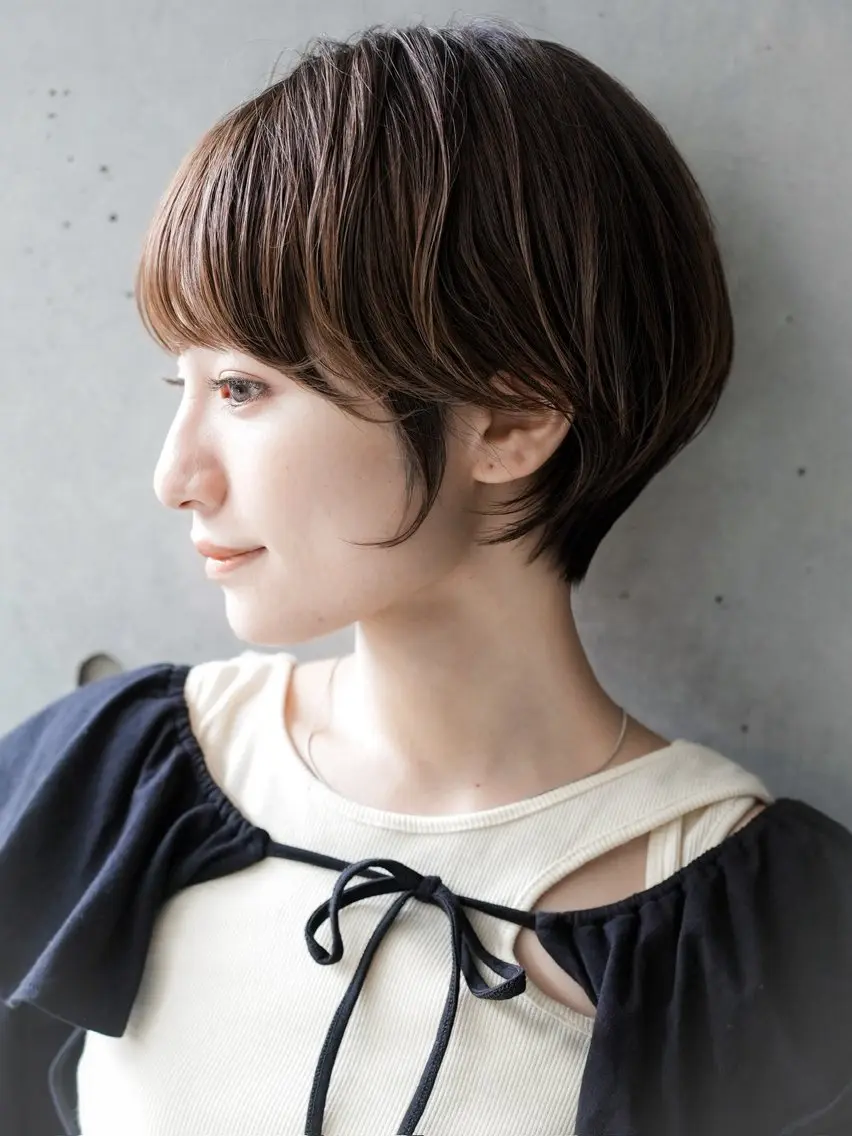 ショート カラー ショートボブ ボブ ショートヘア 佐藤 彩奈のヘアスタイル