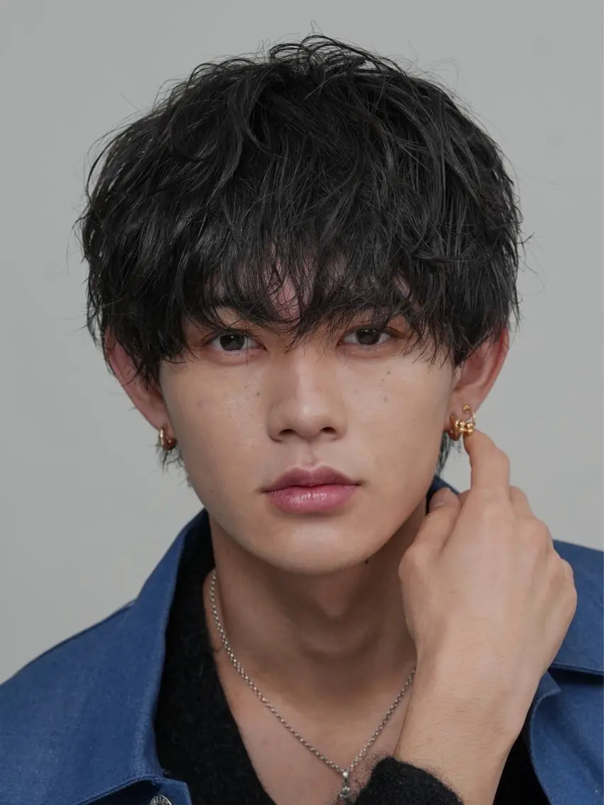 ミディアム パーマ メンズ カット パーマ fifth  木下 浬玖のヘアスタイル