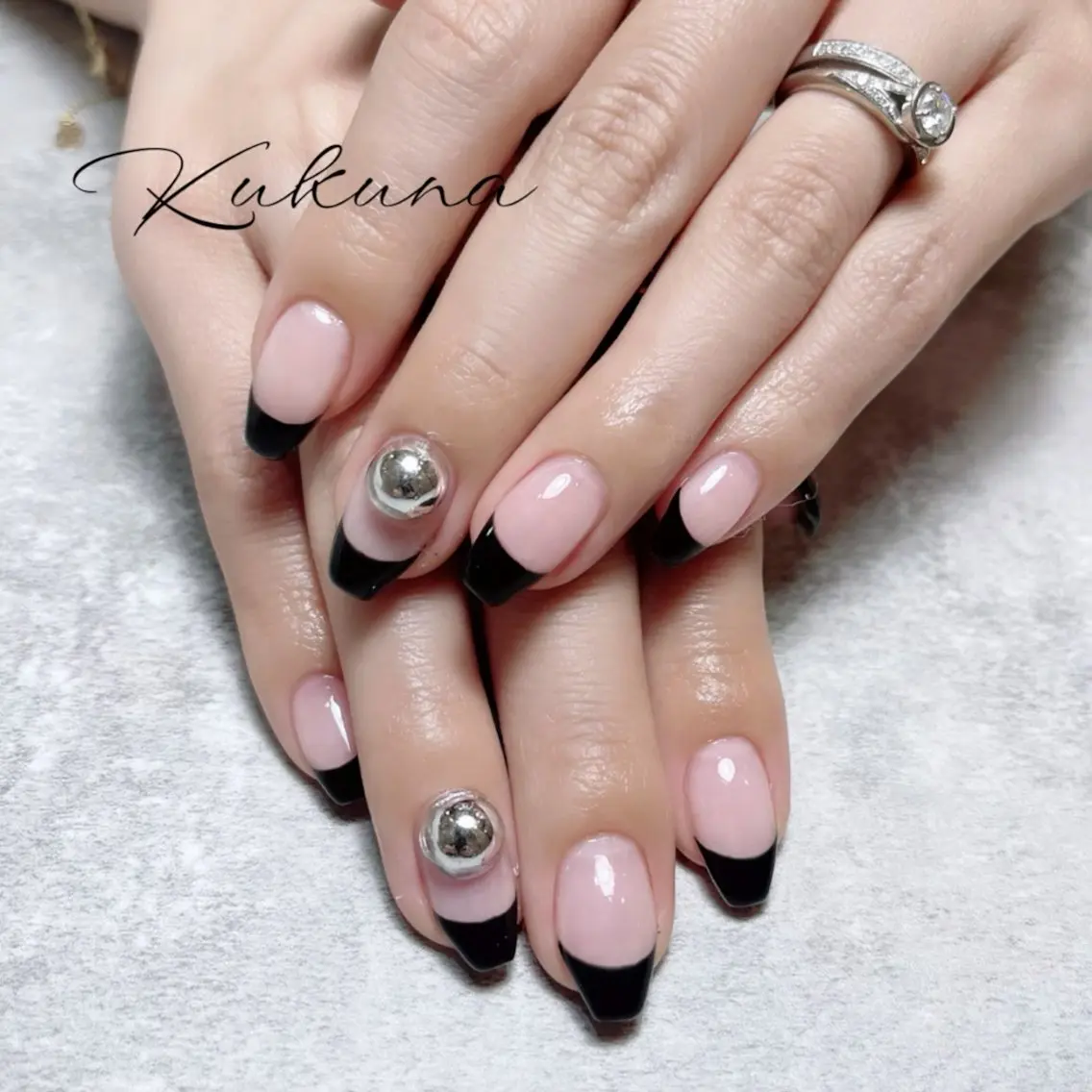 ネイル フレンチネイル ワンホン/韓国 nail 大阪アメ村のネイルデザイン