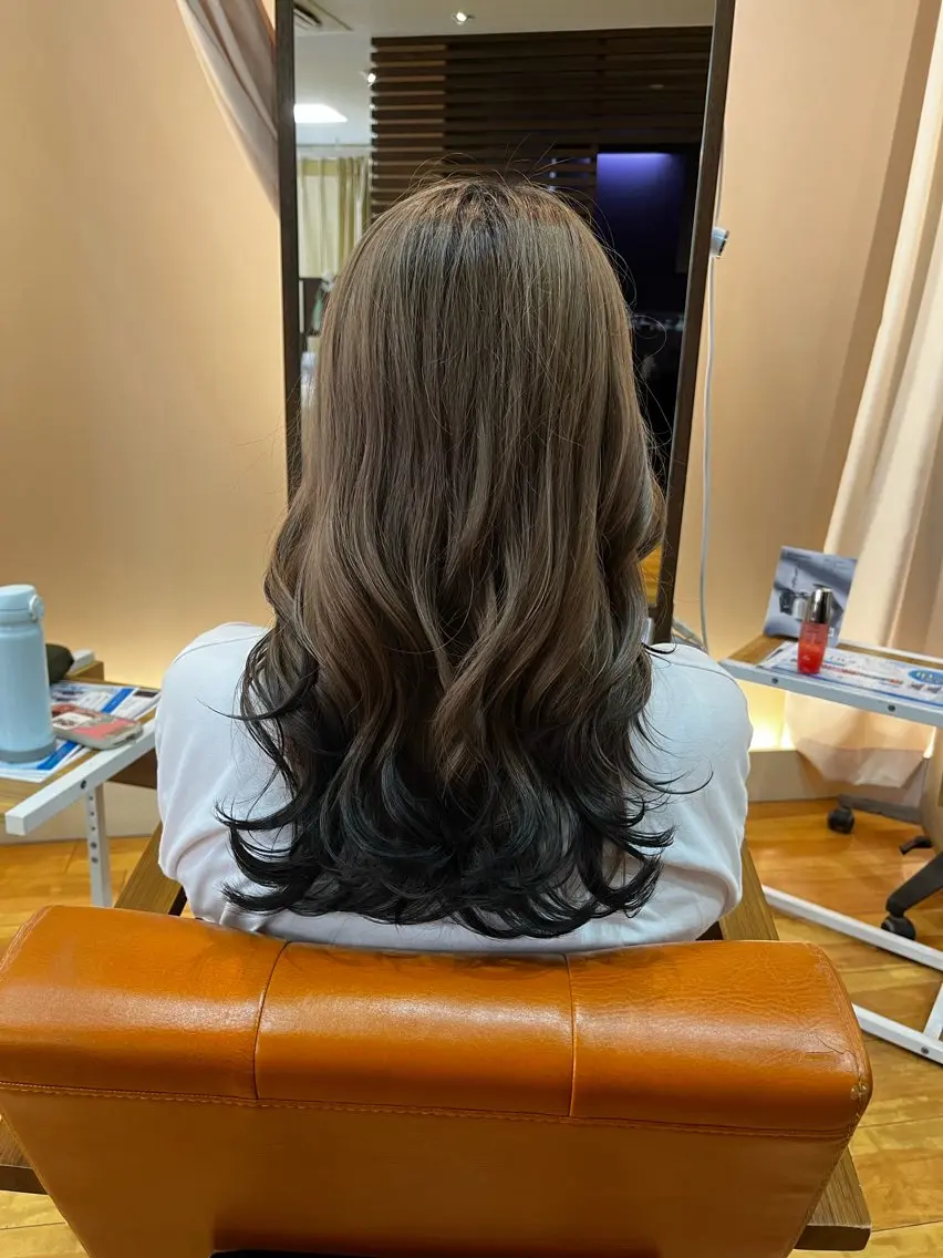 ロング カラー ベージュカラー ブラウンカラー カット ヘアカラー 河内花園駅/ 片岡のヘアスタイル