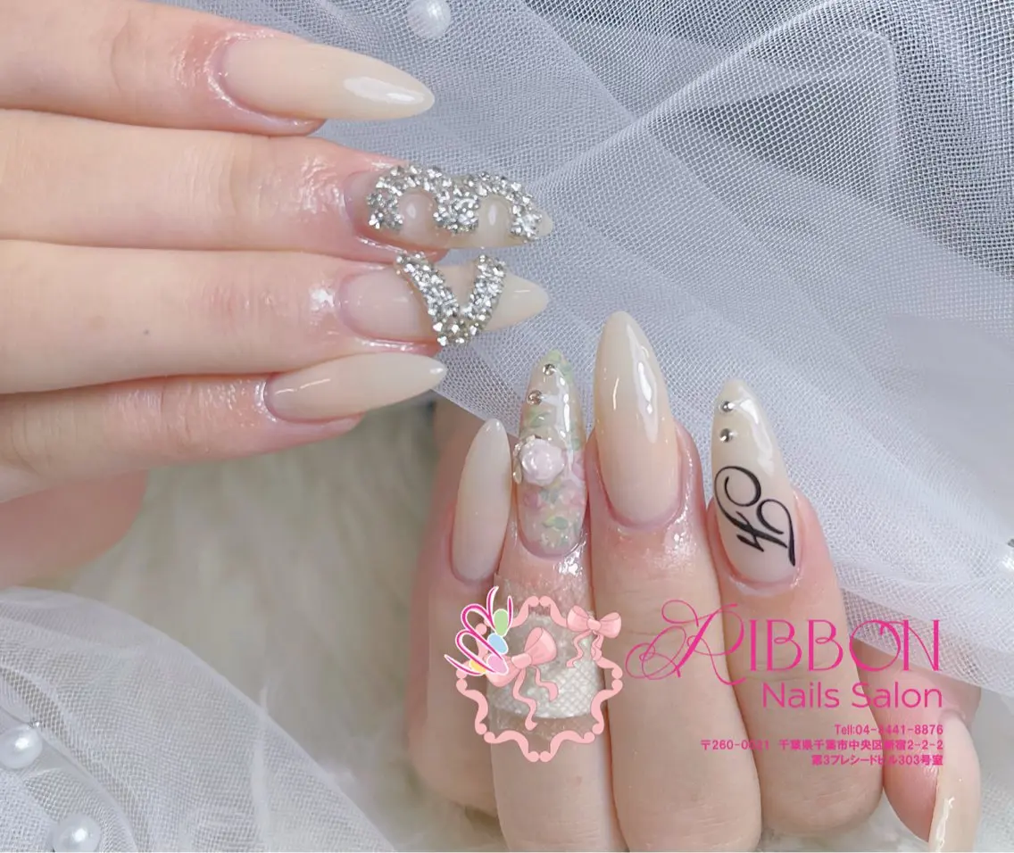 ネイル フットネイル フレンチネイル ジェルネイル マグネットネイル 持ち込み ハンドネイル Ribbonnail salonのネイルデザイン