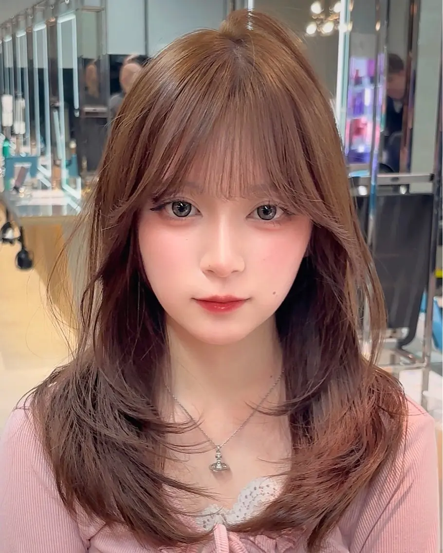 ミディアム カラー ヘアアレンジ ベージュカラー ブリーチ 透明感カラー ブリーチなしカラー 髪質改善 カット ヘアカラー トリートメント 【博多髪質改善】 吉村 清志のヘアスタイル