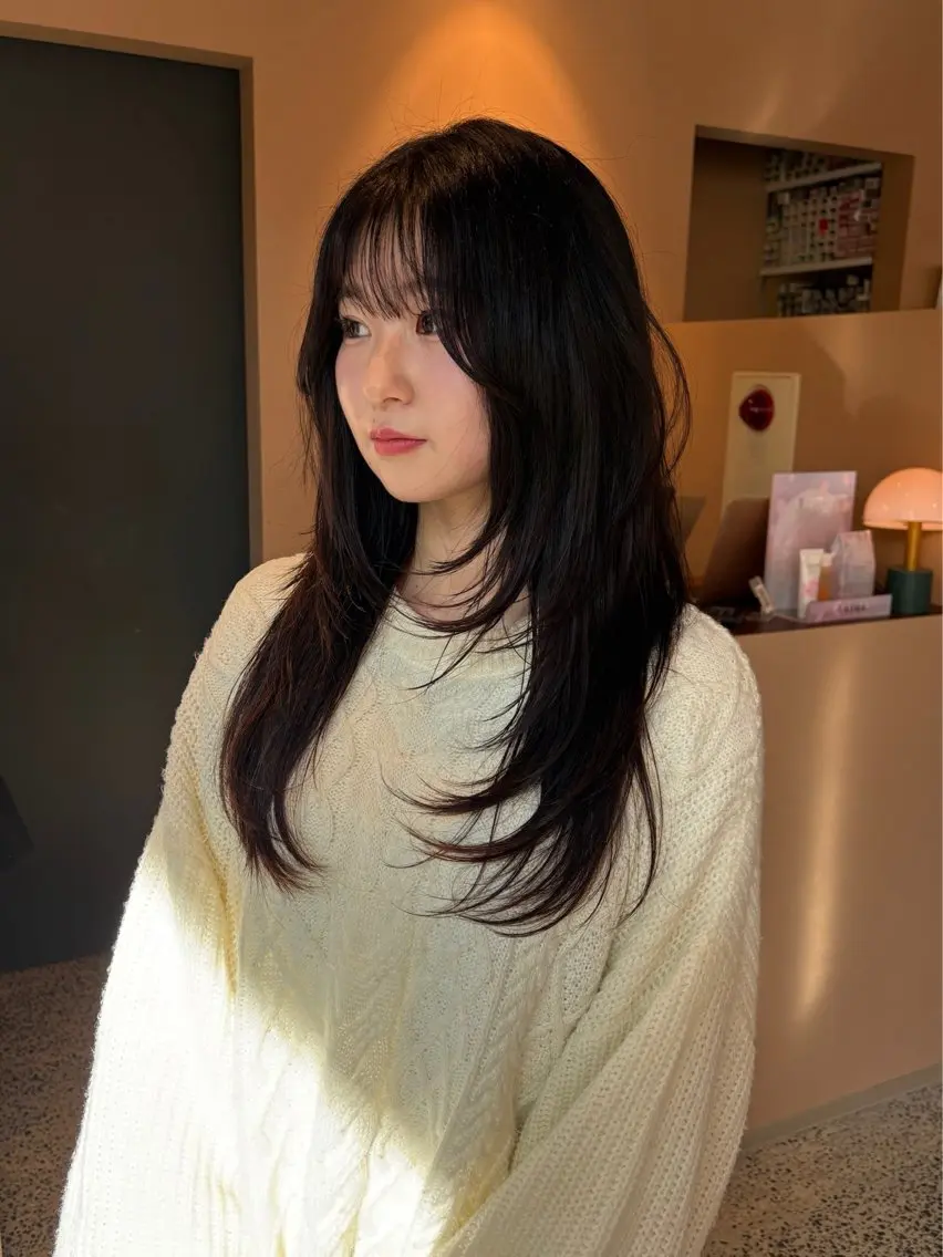 ロング カット ヘアカラー トリートメント 韓国レイヤー YOKE reinaのヘアスタイル