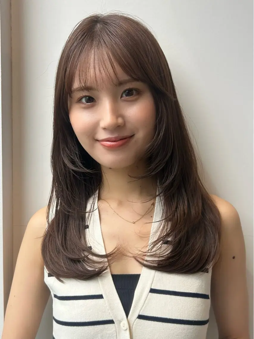 ロング カラー 透明感カラー ヘアカラー トリートメント ユナ/暖色カラー🧡 /表参道のヘアスタイル