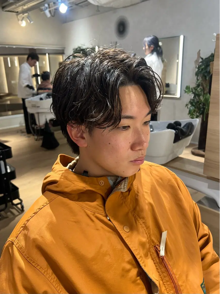 ショート パーマ メンズ カット パーマ 梅田茶屋町メンズ 専門美容師 山元一平のヘアスタイル