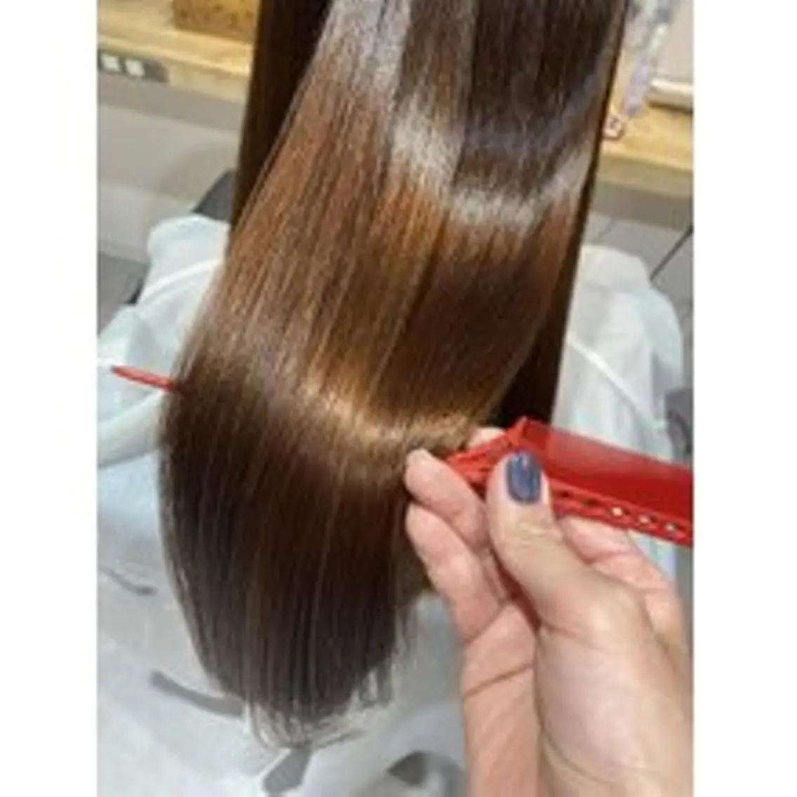 ロング カット 縮毛矯正 トリートメント 森田 めぐみのヘアスタイル