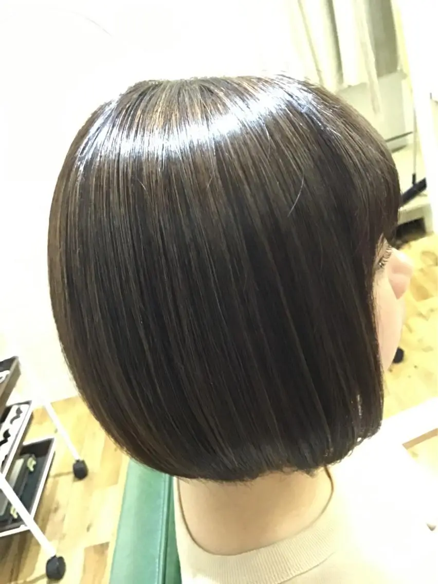 お仕事帰りにお店でシャンプードライ&皮膜系ヒートメモリーケア超音波トリートメントコースの写真