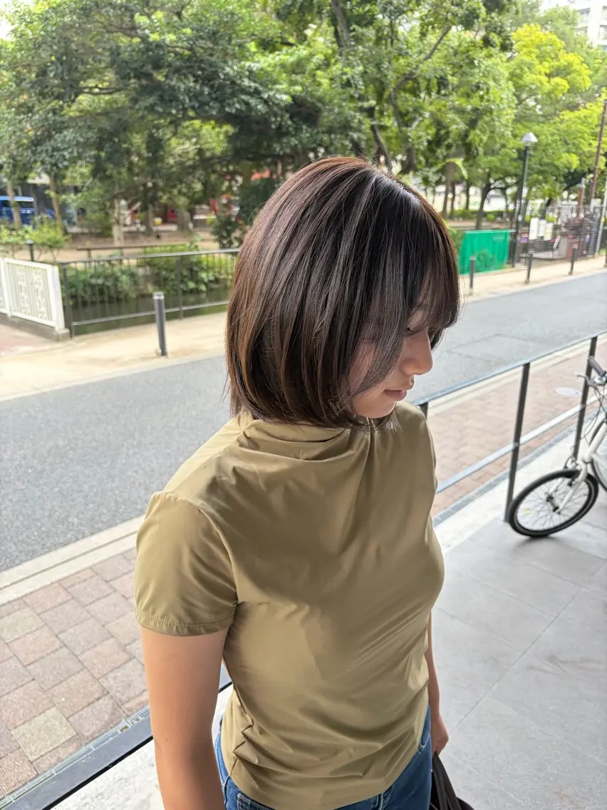 ショート カラー ヘアカラー トリートメント 透明感/ダブルカラー /岡山駅/ゆうのヘアスタイル