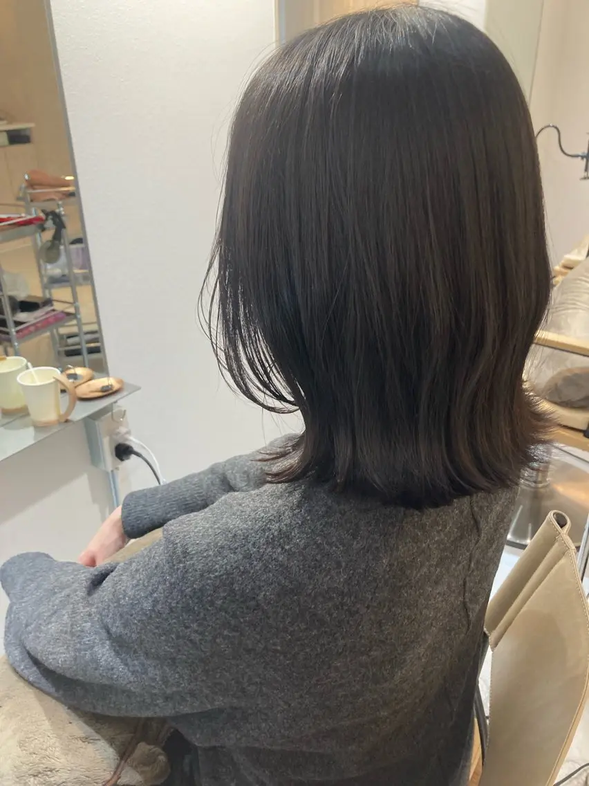 ミディアム カット トリートメント ✨色持ちの良い艶 カラー✨蟹江真世のヘアスタイル