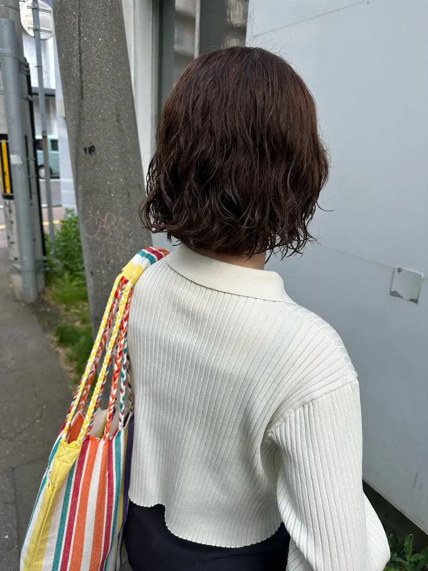 ショート パーマ レイヤー/ナチュラル 💐nao.のヘアスタイル