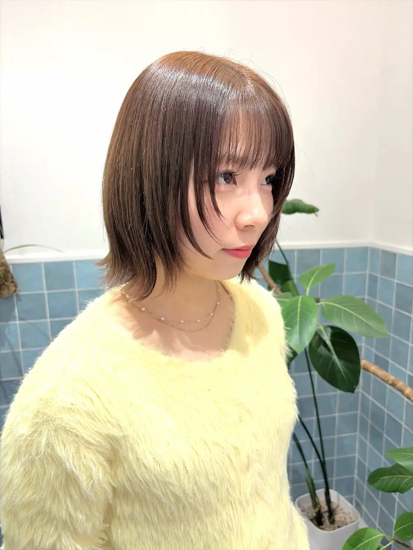 ショート ボブレイヤー ボブ レイヤーカット 小顔カット カット ヘアカラー 🕊髪質改善 ストレート🕊まいのヘアスタイル